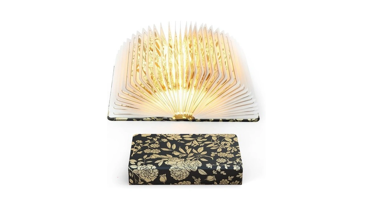 Zbole Book Lover Gift, Folding Book Lamp Decor, Portable Print