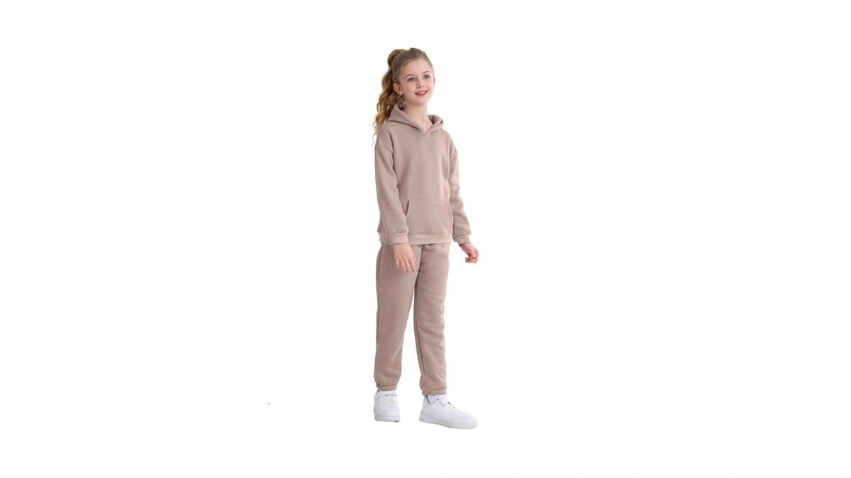 Nhuheq Girl's Hooded Suit Kids Pullover Sweatsuit And Jogging Pants