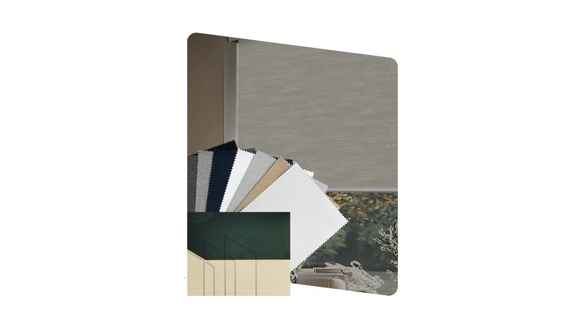 Yoolax Motorized Blinds With Remote, Blackout Multicolor Fabric Samples