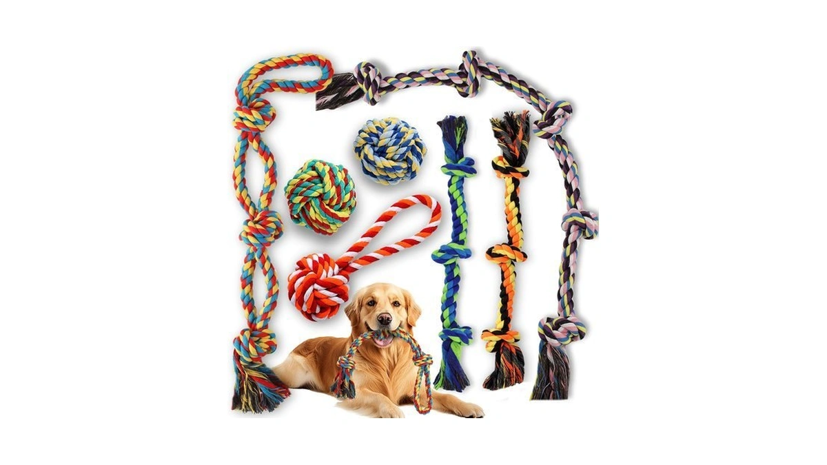 Ryvaxxi Large Dog Rope Toy For Aggressive Chewers, 7-pack