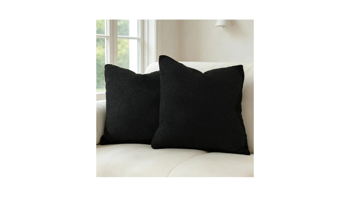 Amzwise Black Decorative Throw Pillow Covers, Set Of 2, 22x22