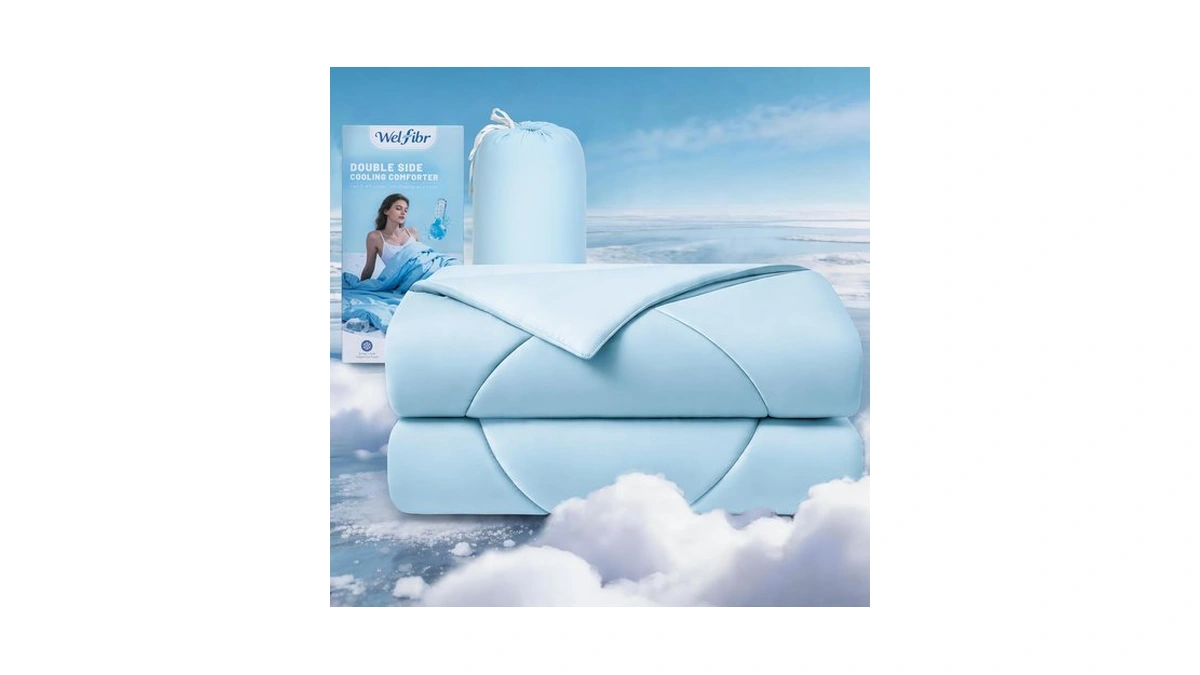 Welfibr Cooling Comforter Q-max >0.48, Double-sided Cooling Blankets For Hot