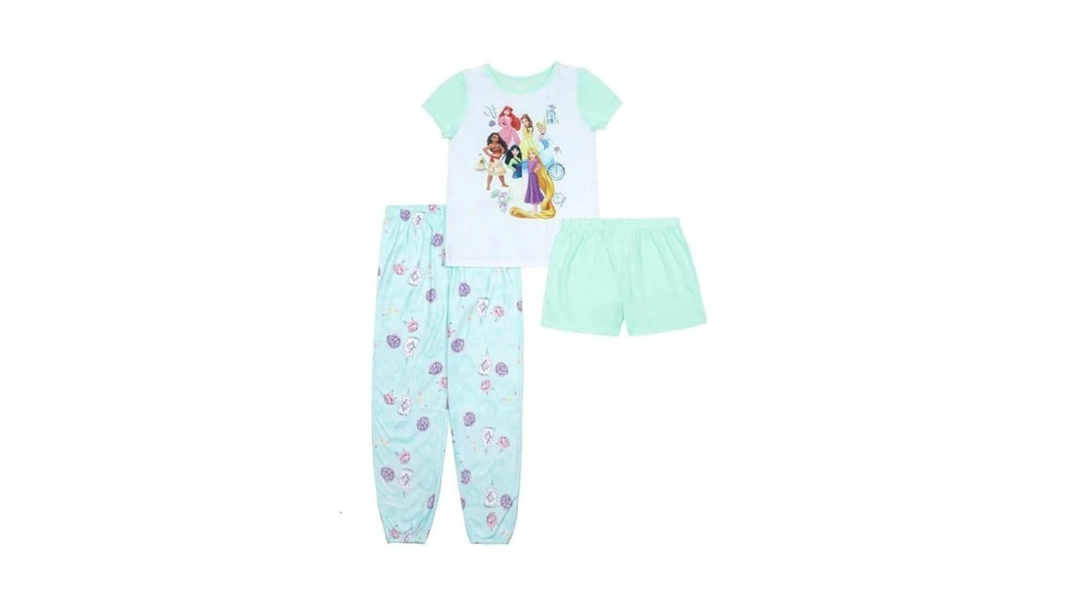 Disney Girls 3-piece Loose-fit Pajama Set, Soft & Cute For
