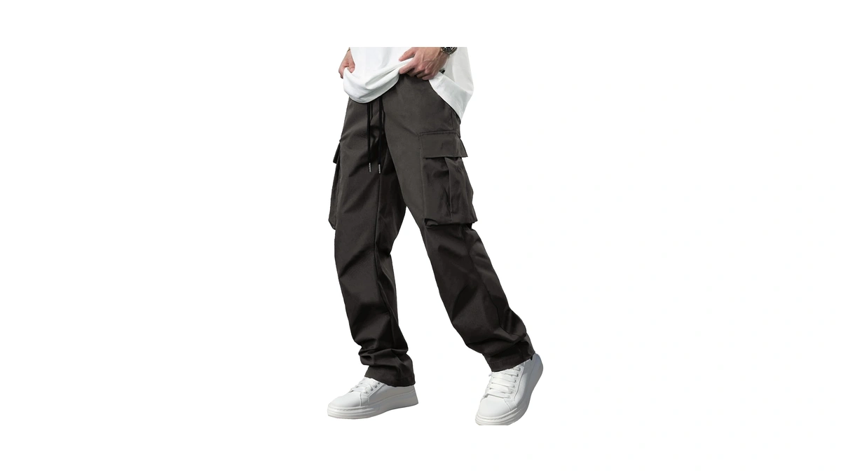 Comdecevis Men's Casual Cargo Pants Workout Joggers Dark Grey Xxl(40)