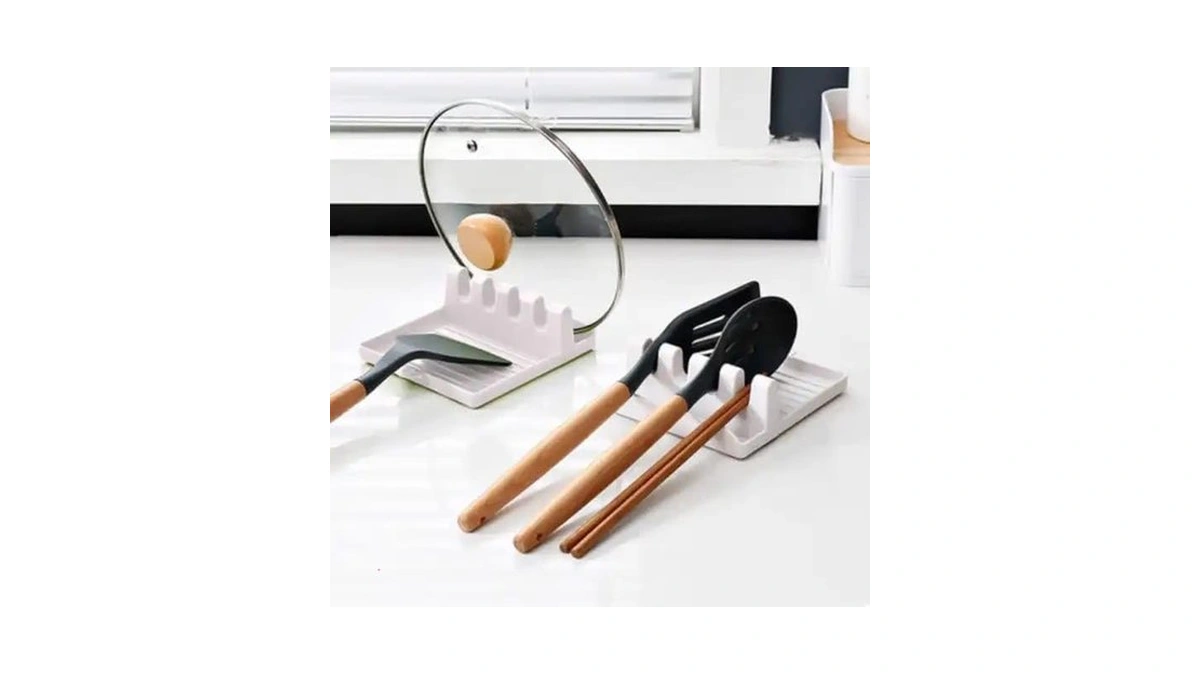 Generic Spoon Rest-12 - Multi-function Heat-resistant Kitchen Tool | White