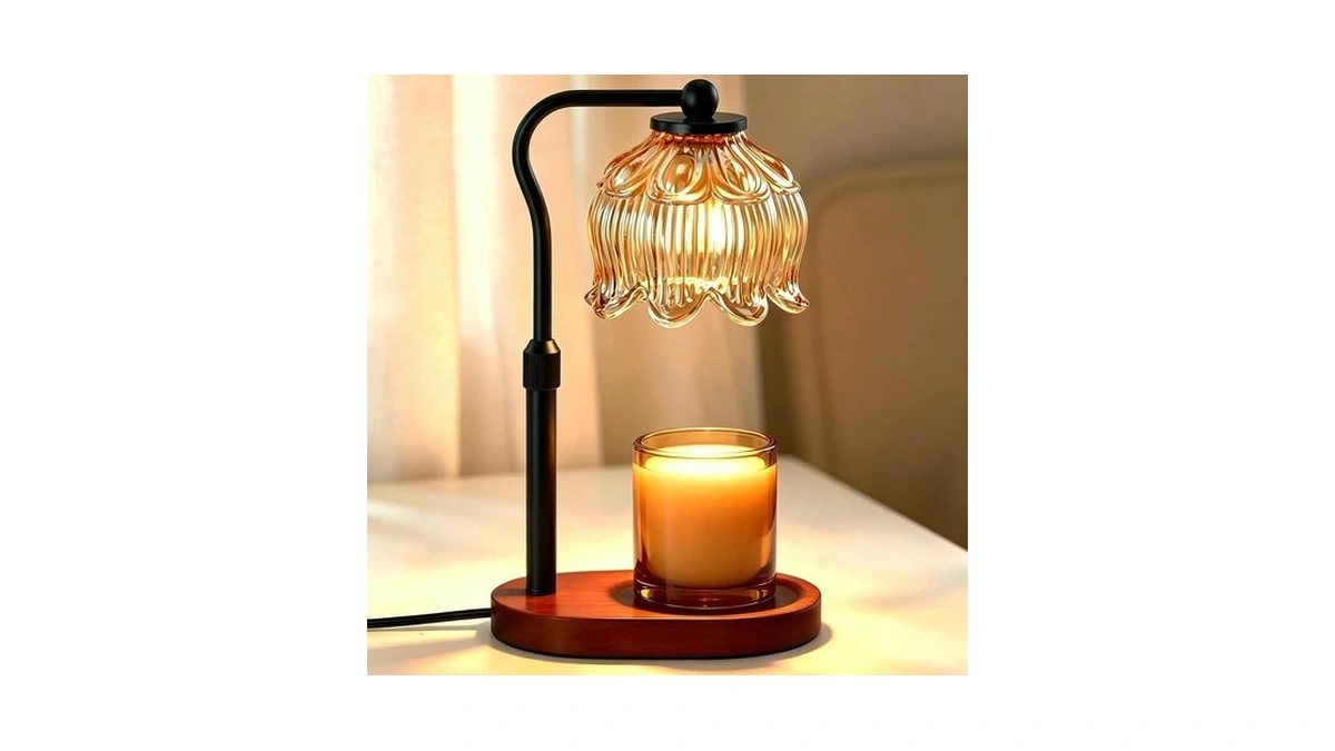 Briever Flower Candle Warmer Lamp, Adjustable Height Electric Candle Lamp