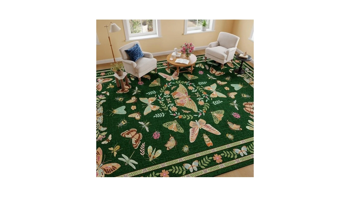 Unirea 6x9 Dark Green Area Rug For Living Room Bedroom