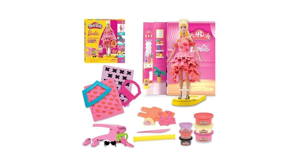 Play-doh Barbie Designer Fashion Show Set, Make Doll Clothes With