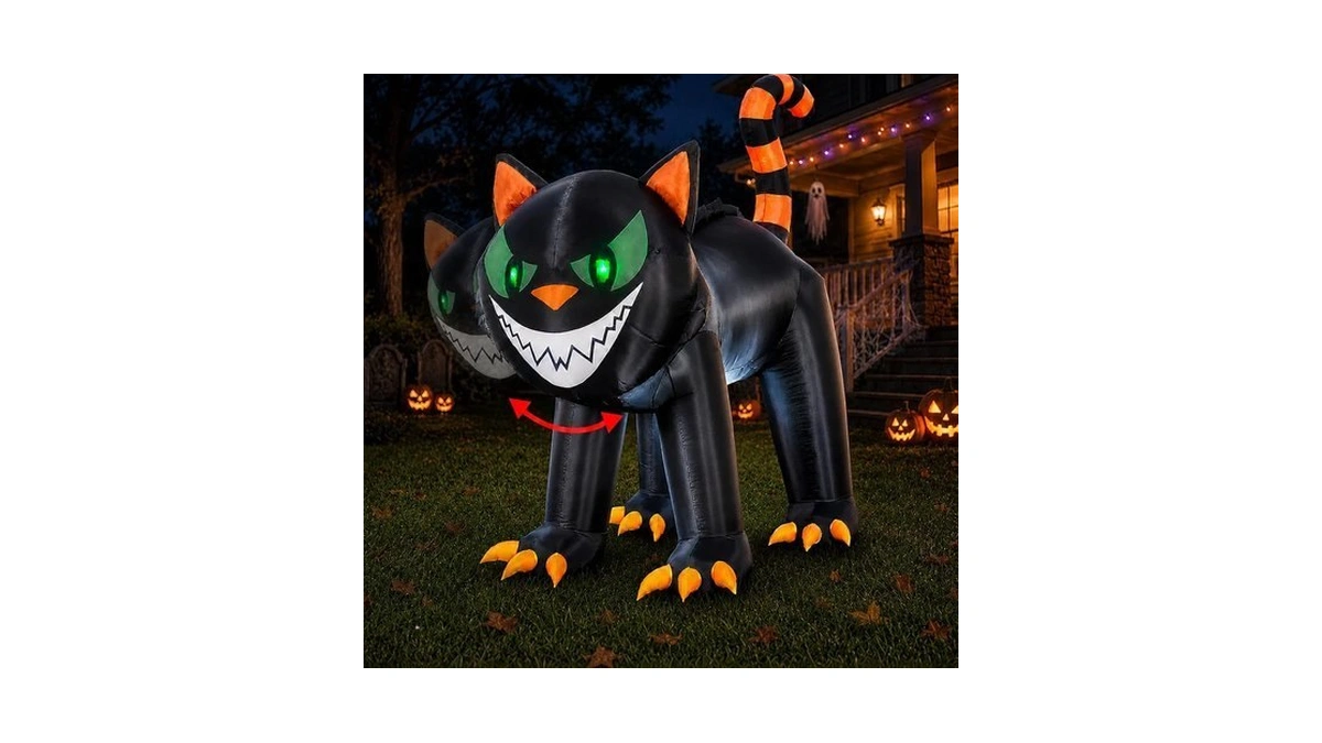 7ft Halloween Inflatables Decorations Black Cat Blow Up Yard Outdoor