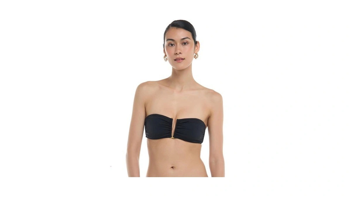 Leslie Bandeau Bikini Top Swimsuit – Removable Soft Cups, U-wire