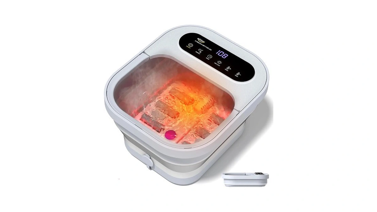Alljoy Collapsible Foot Spa Bath With Heat,bubble Massager & Pumice