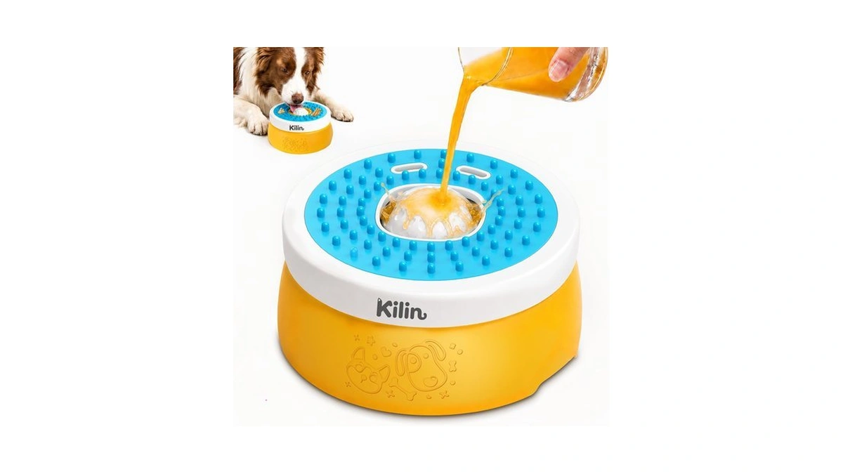 Kilin Slow Feeder Dog Licking Bowl With Rolling Ball,4 Non-slip