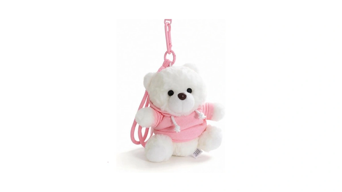 Cute Bear Plush Keychain, 4.7" Soft Teddy Clip-on Bag Charm,