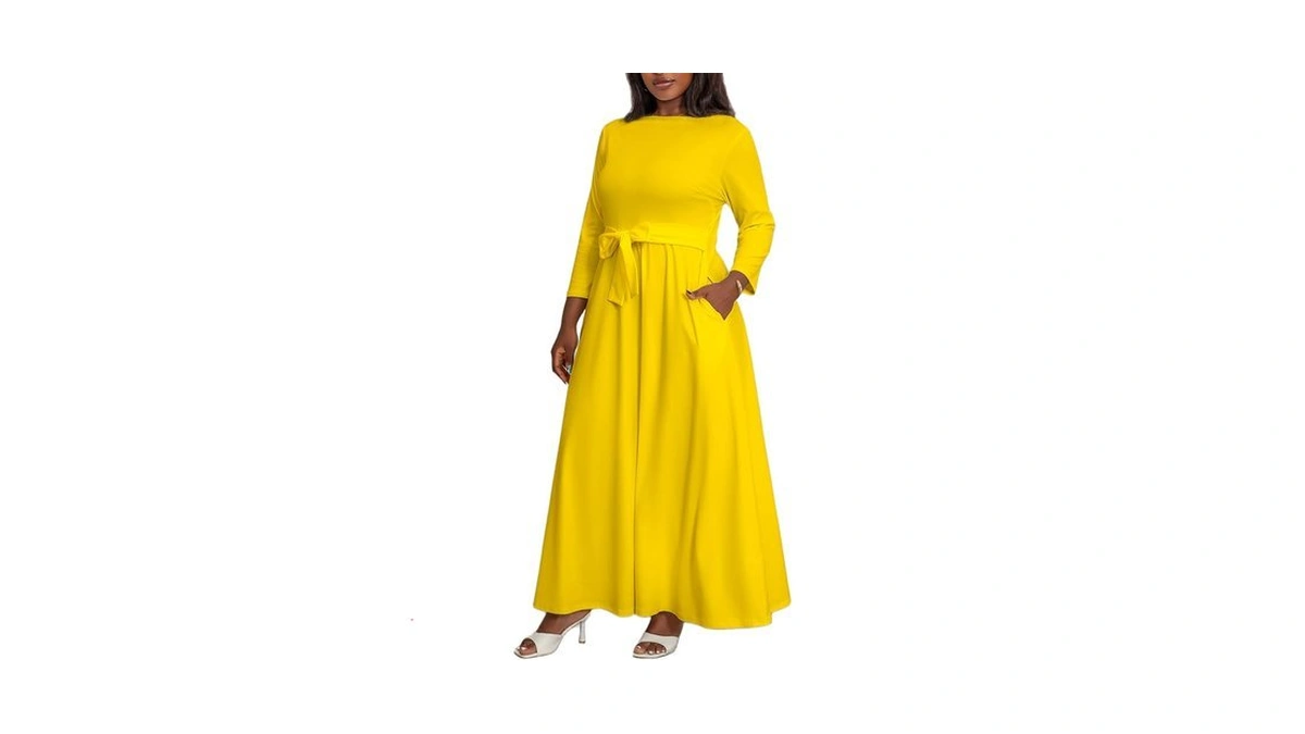 Xnmhl Plus Size Dresses For Curvy Women Maxi Dress 3/4