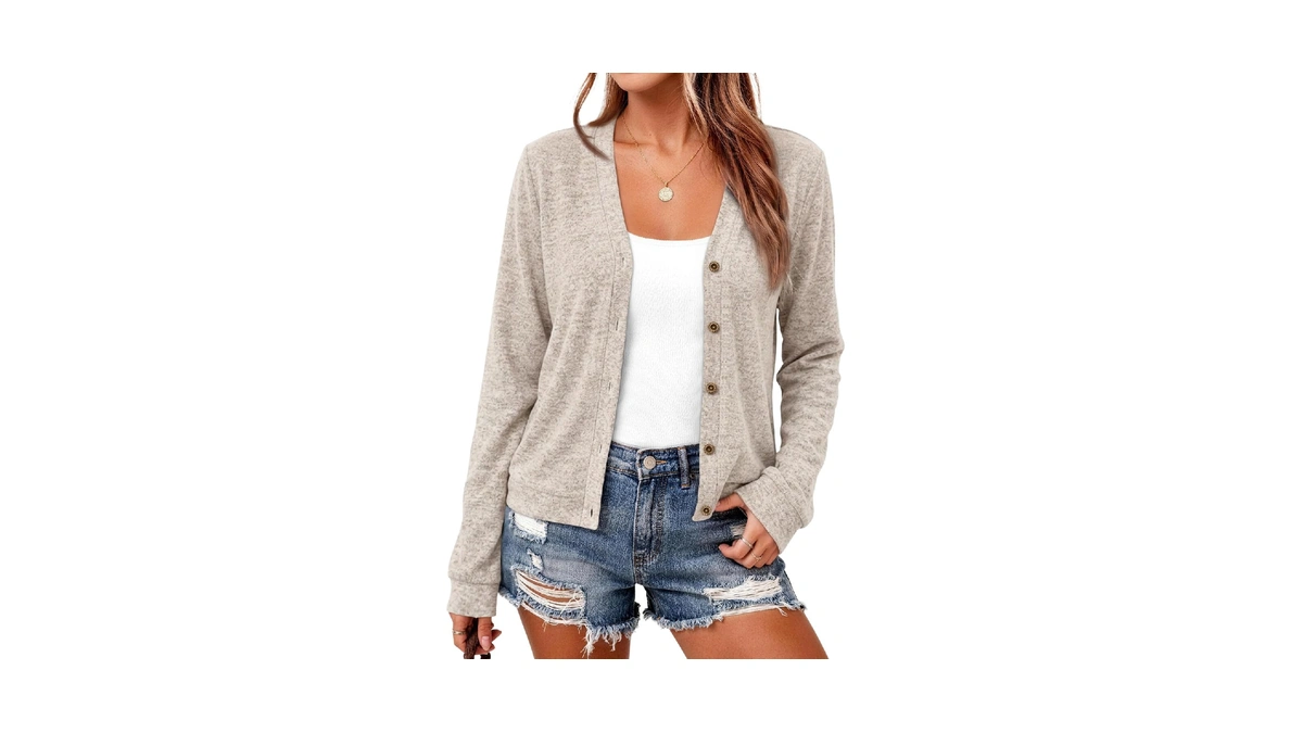 Lillusory Lightweight Fall Cardigan For Women Coffee Grey L