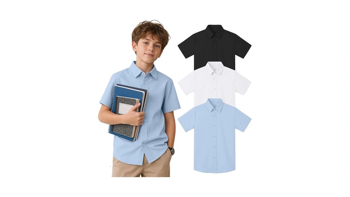 Joymotion 3 Pack Boys Dress Polo Shirts, 3-color, 13-14 Years
