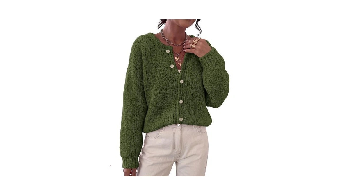 Kirundo Cardigan Sweaters For Women Button Down Chunky Coats,army Green,s