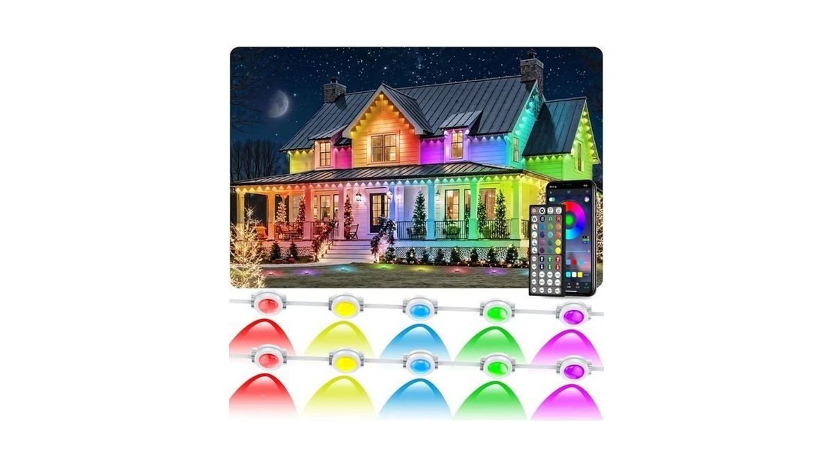 Ceteluma 300ft Permanent Outdoor Rgb Lights, Ip67 Waterproof Smart Eave