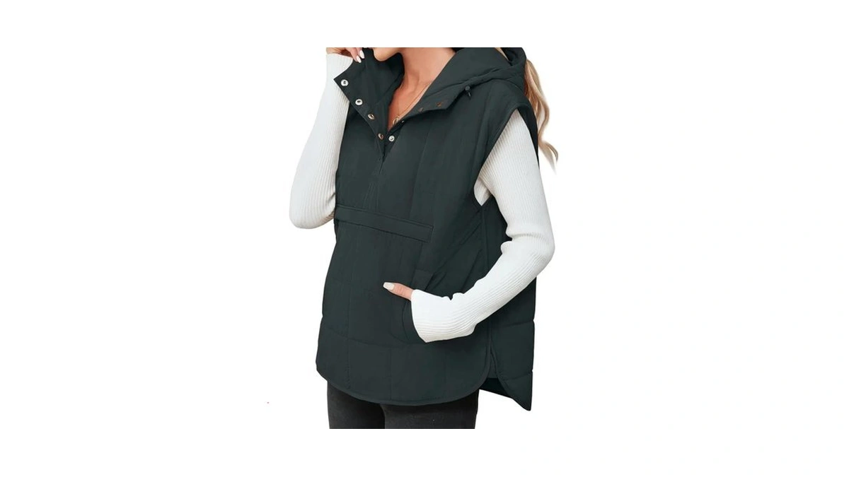 Saodimallsu Womens Quilted Puffer Vest Sleeveless Hoodies Fall Winter Tops