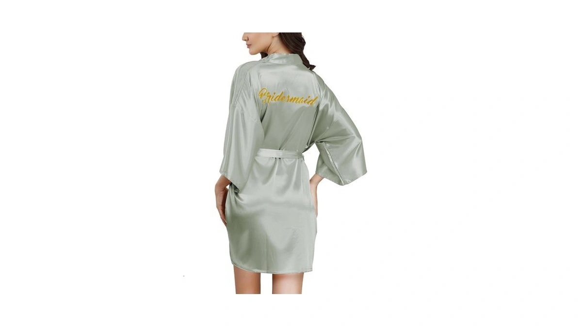 Alhavone Bride Bridesmaid Robes With Glittering For Wedding Bridal Party