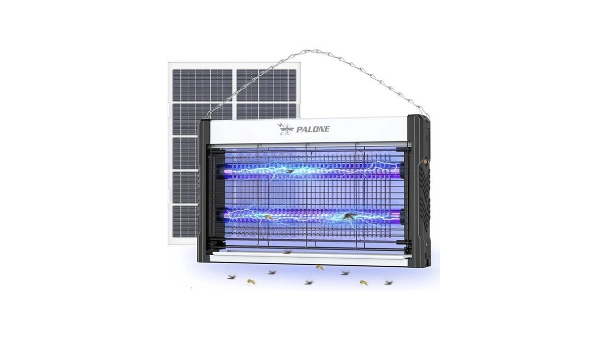 Solar Bug Zapper Outdoor, 4500v Rechargeable Electric Bug Zapper, 21