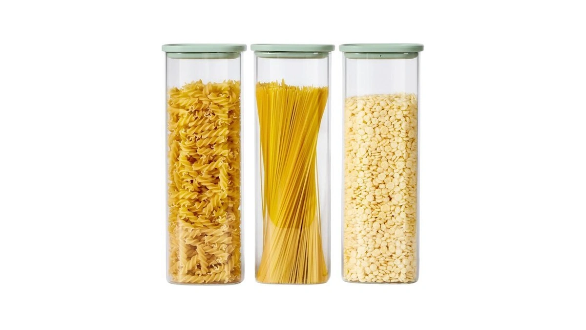 Spreccio Glass Storage Jars With Lids, 2.5 Qt 3 Pack