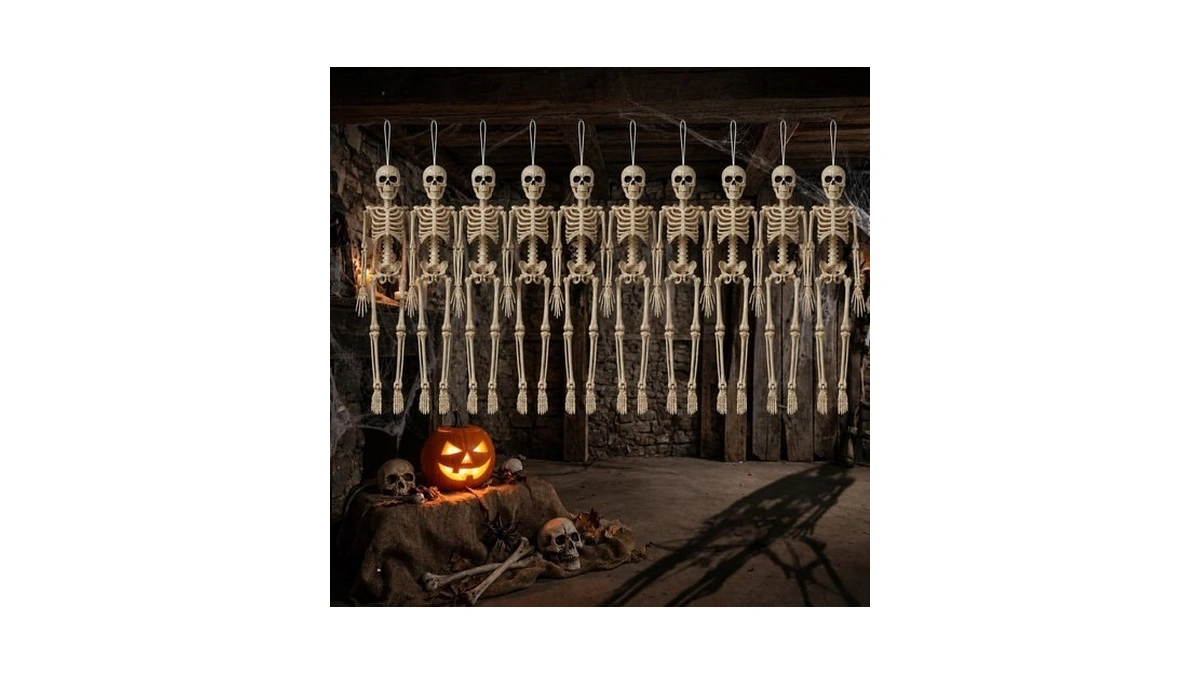 Hanging Small Skeletons For Halloween Decorations: 10pcs 16inches