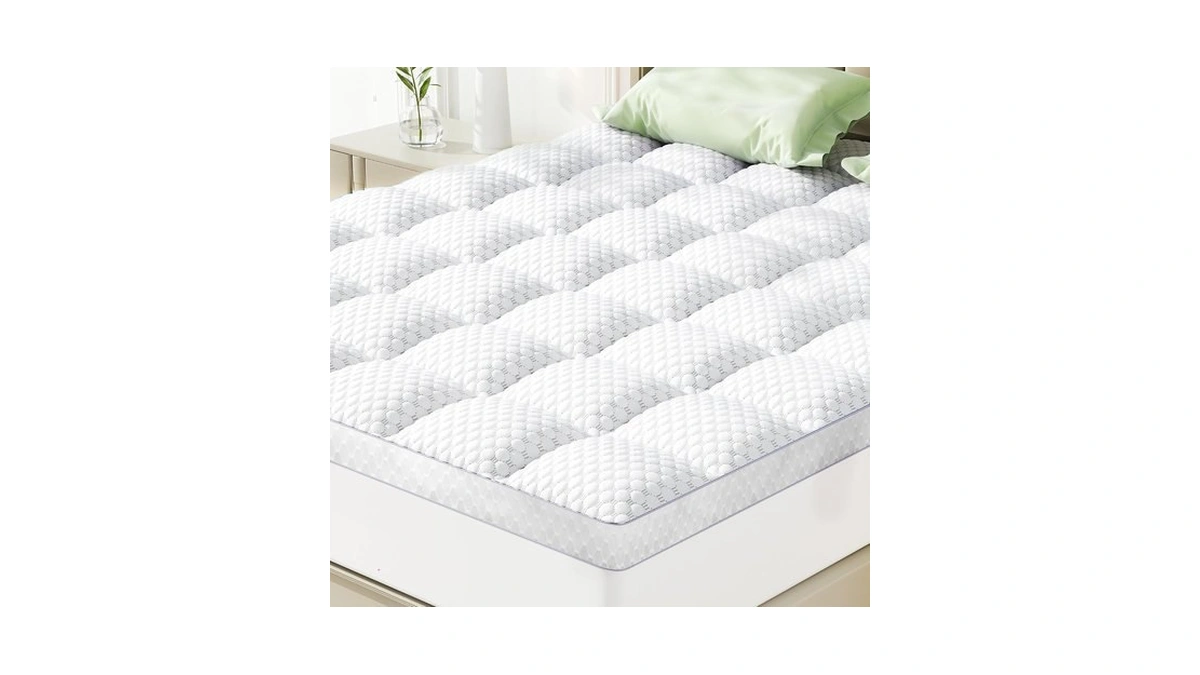 Bedelite 3 Inch Queen Mattress Topper, Pillow Top Mattress Pad