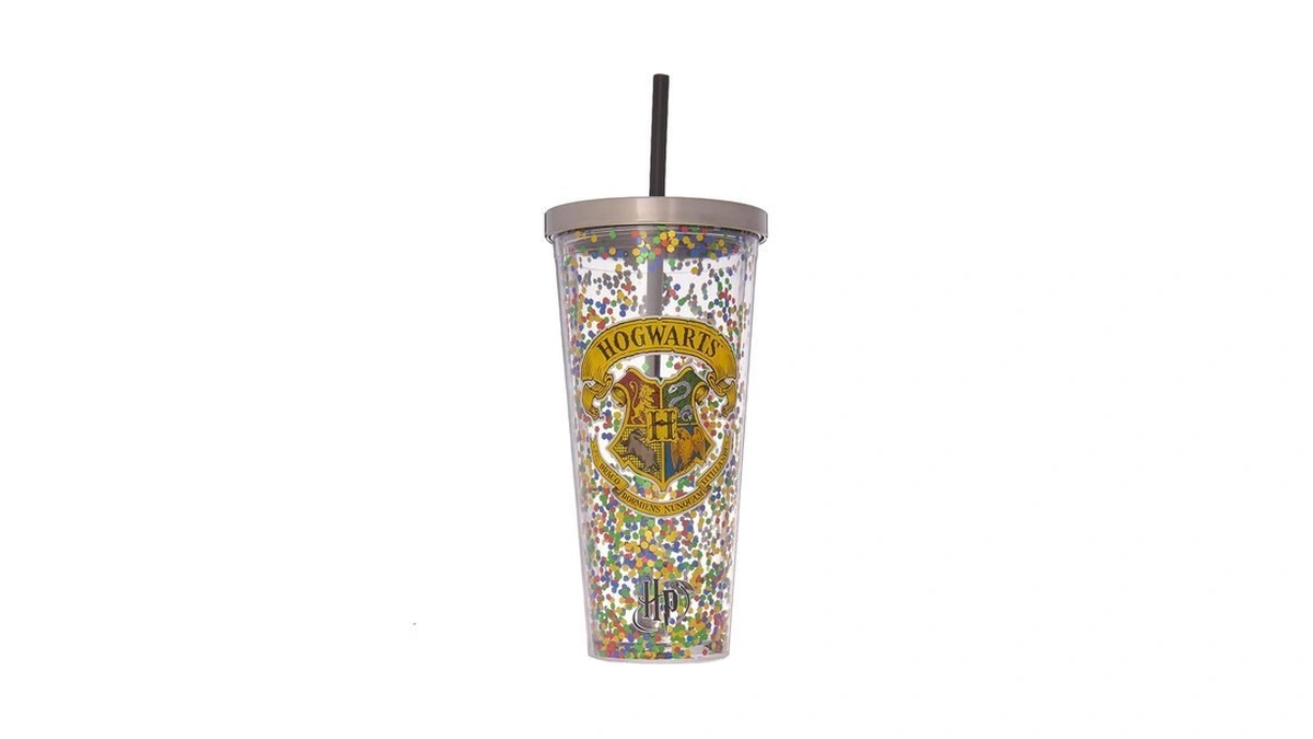 Spoontiques Hogwarts Glitter Cup W/straw