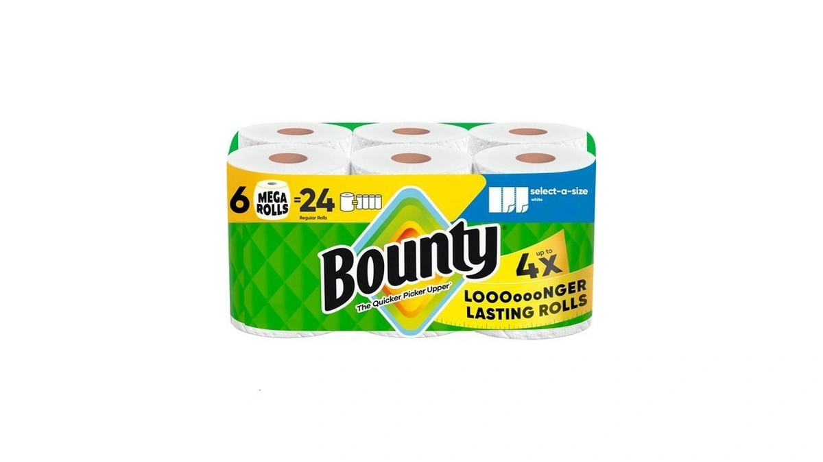 Bounty Select-a-size Paper Towels, White, 6 Mega Rolls = 24