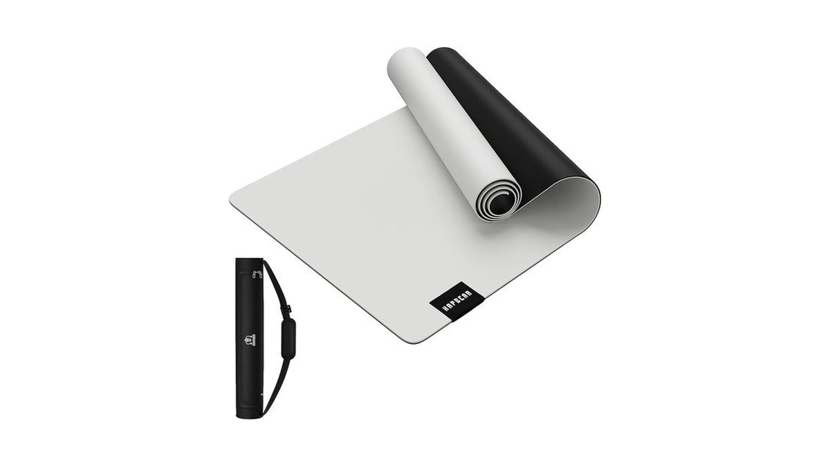 Hapbear Large Yoga Mat 72''x30'', 5mm Thick Double-sided Rubber Workout