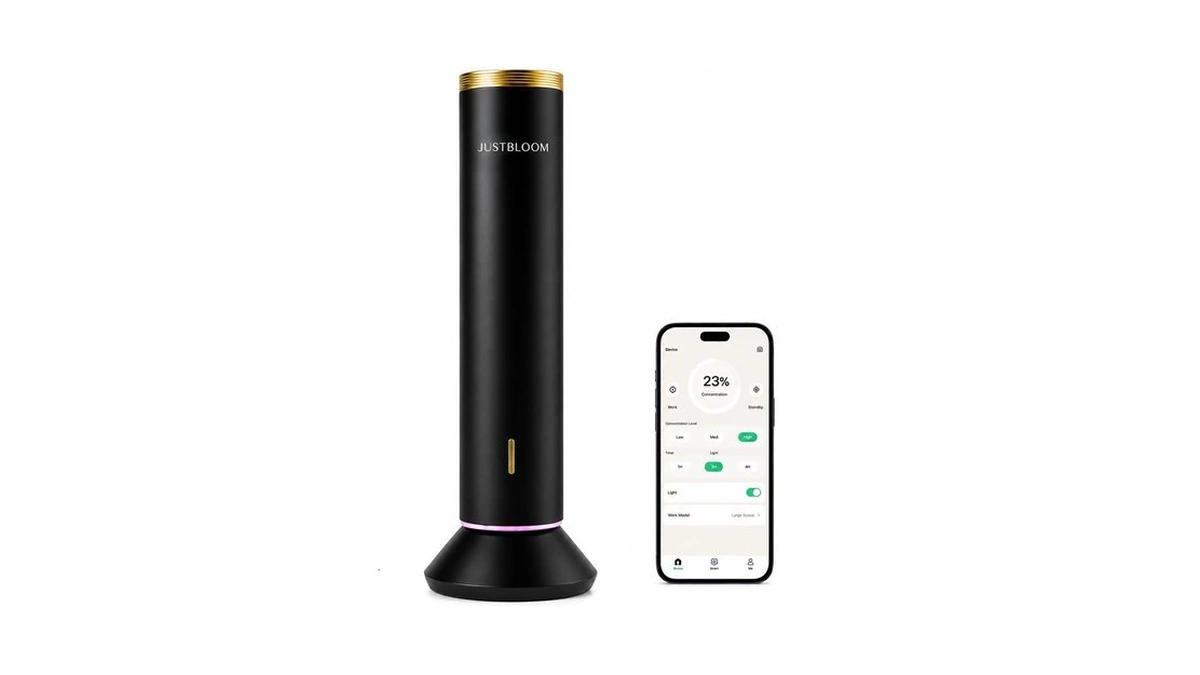 Justbloom Waterless Essential Oil Diffuser, 4000 Sq Ft, App Control,