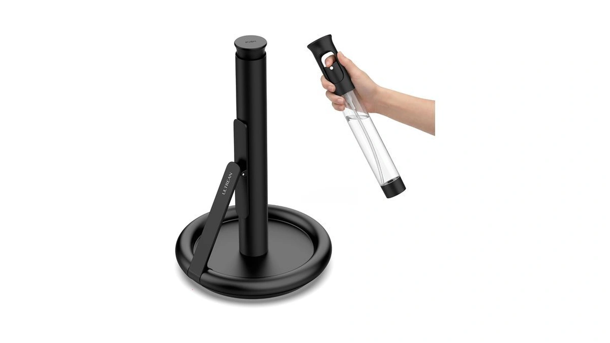 Ultrean Paper Towel Holder With Spray Bottle, Countertop Freestanding Paper
