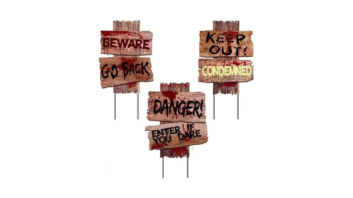 Halloween Decorations, 3 Pack 15" X 12" Yard Signs Stakes