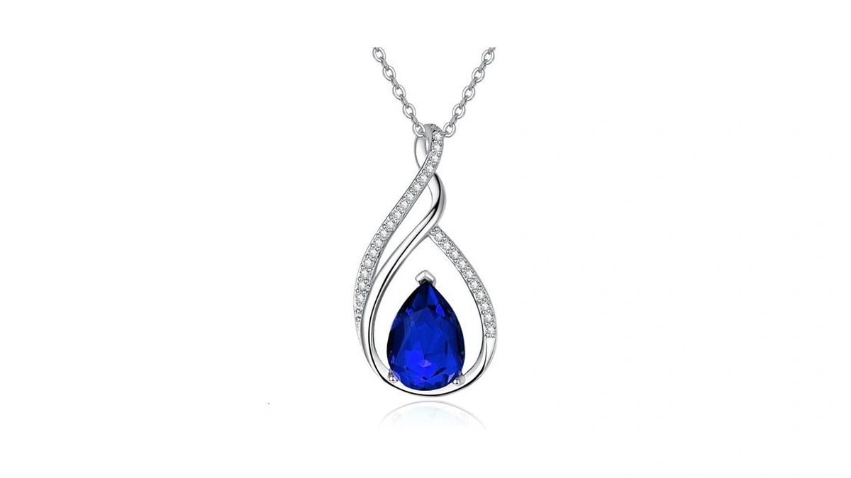 Jiyvy32 Sapphire Necklace September Birthstone Infinity Necklace For Women