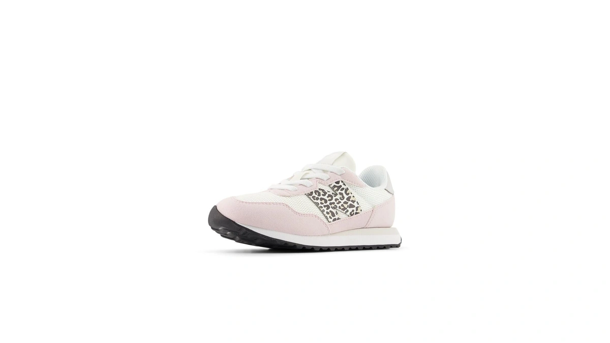 New Balance Kid's 237 V1 Bungee Sneaker, Sea Salt/stone Pink,