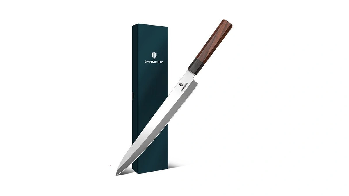 Sanmeiho 10 Inch Sushi Knife, High Carbon Japanese Steel Sashimi