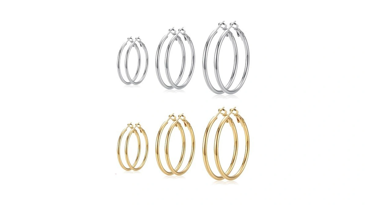 14k Gold Silver Plated Huggie Hoop Earrings For Women Sensitive