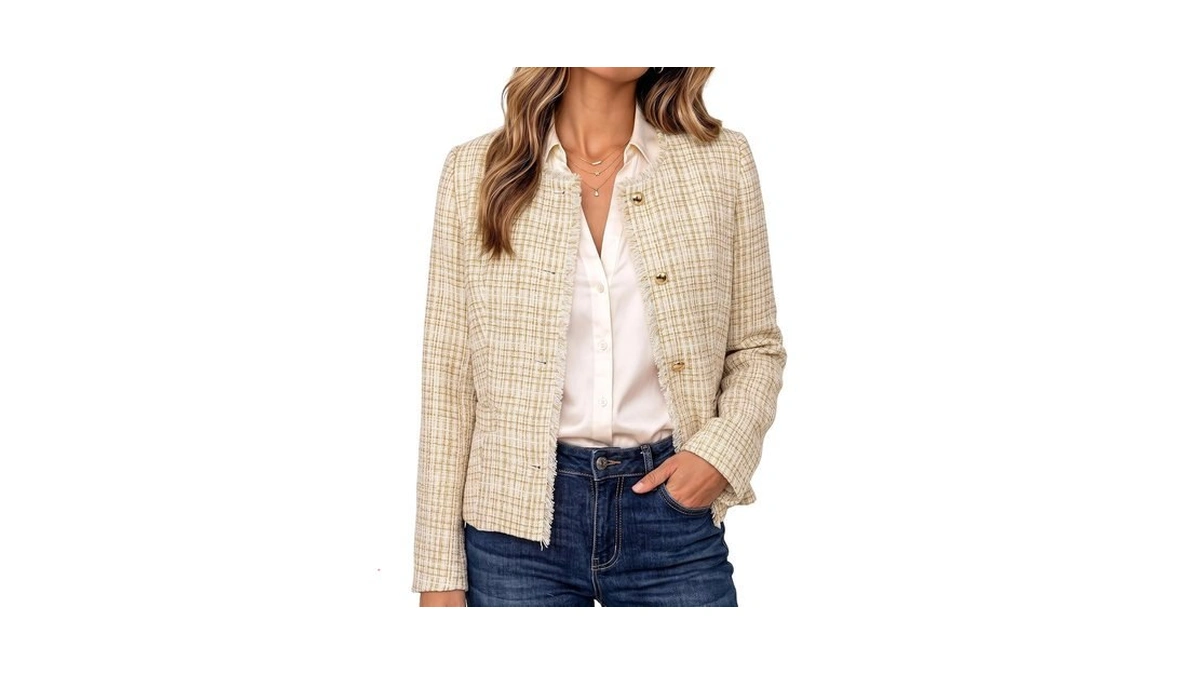 Grapent Blazer For Women Womens Jackets Casual Fully Lined Beige