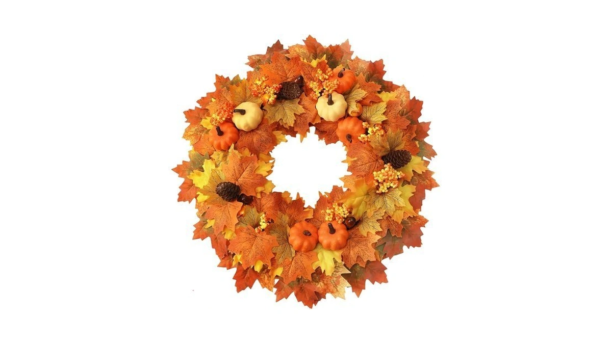 Wironlst 22 Inch Fall Wreaths For Front Door With Artificial