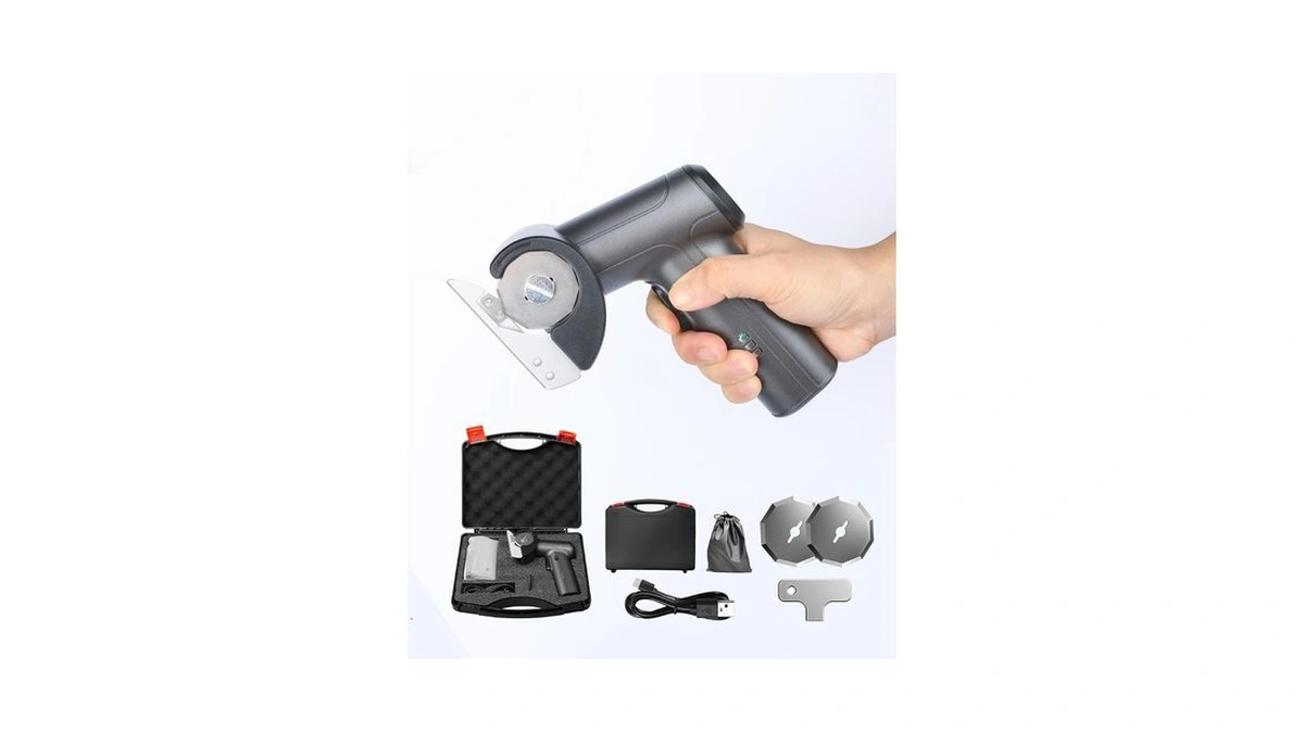 Logbay 4v Cordless Electric Scissors, Ergonomic Handle, 3 Sk5 Blades,