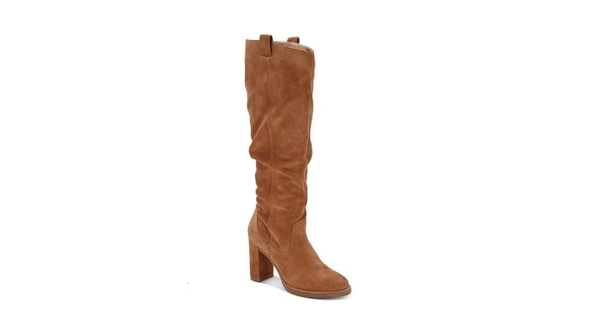 Juliet Holy Womens Knee High Boots Chunky Block Heel Wide