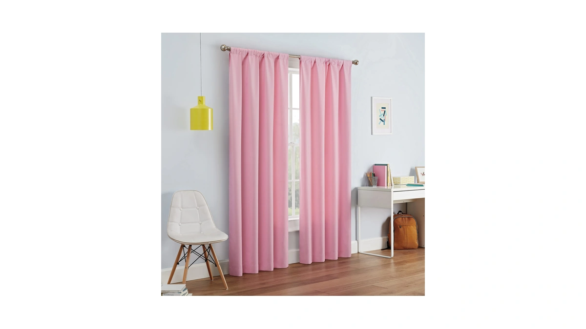 Eclipse Kendall Modern Blackout Thermal Rod Pocket Window Curtain For