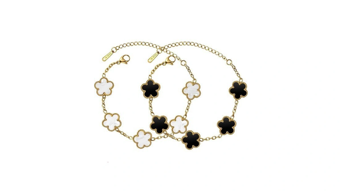 Noufwa Four Leaf Clover Bracelet For Women 18k Gold Lucky