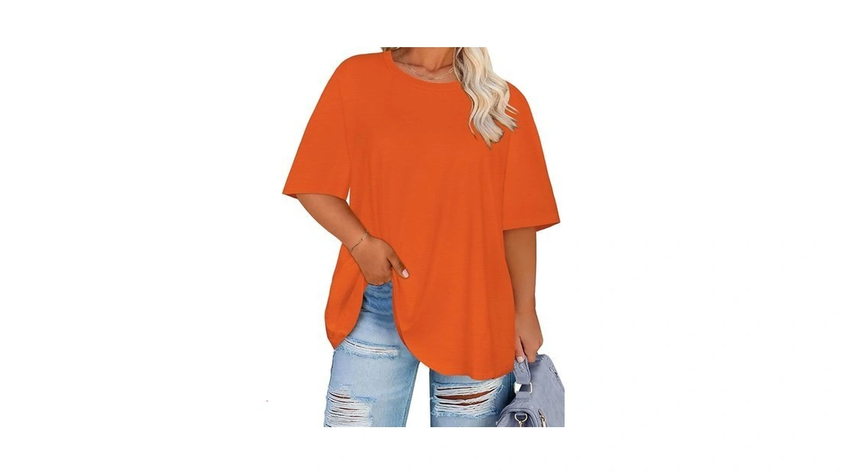 Rosemia Plus Size Tshirts For Women Oversized Casual Tees Crewneck