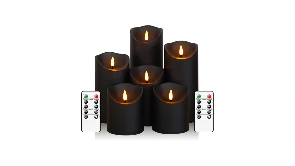 Fo32won Flameless Flickering Candles With Remote Timer, Set Of 6