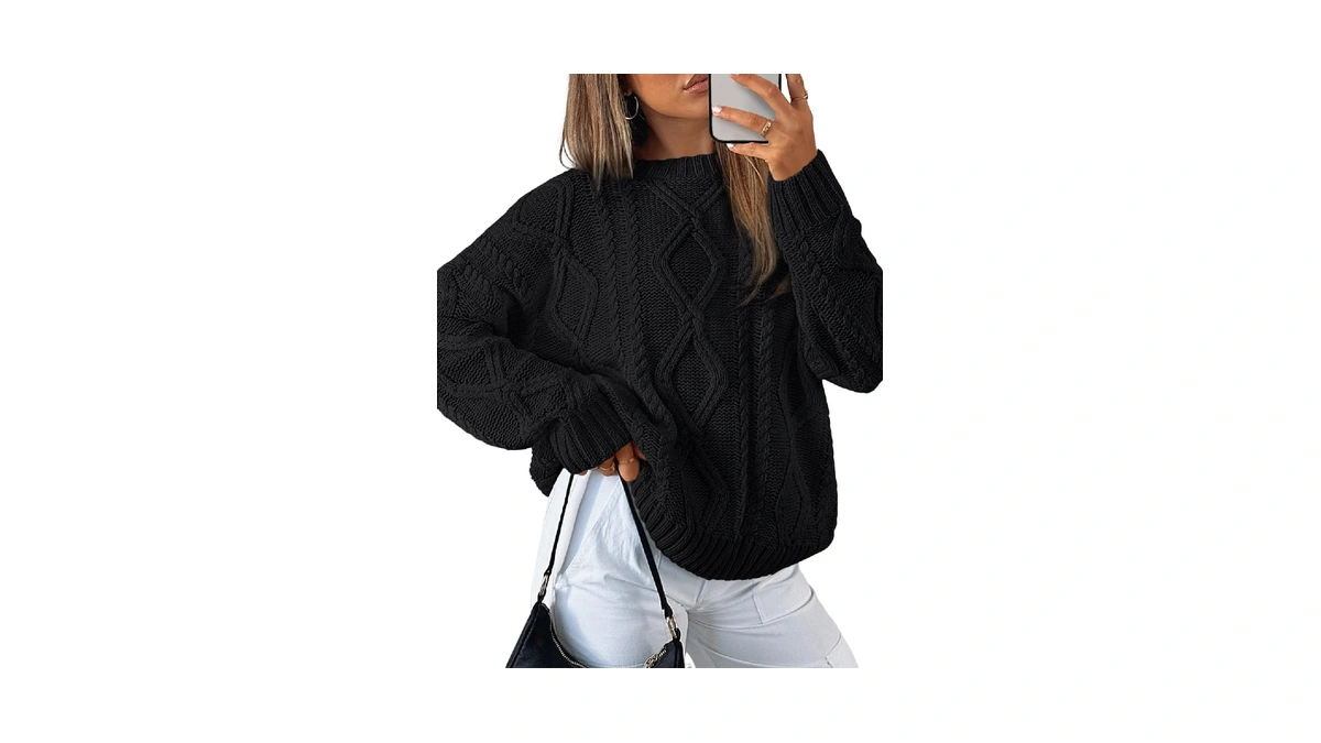 Trendy Queen Women's Oversized Cable Knit Sweaters 2026 Fall Outfits
