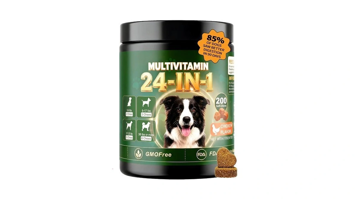 Vrribonx 24-in-1 Dog Vitamins And Supplements 200 Ct Daily Multivitamin