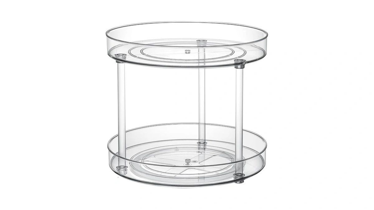 Clear Lazy Susan Turntable Organizer, Rotating Spice Rack Kitchen Pantry