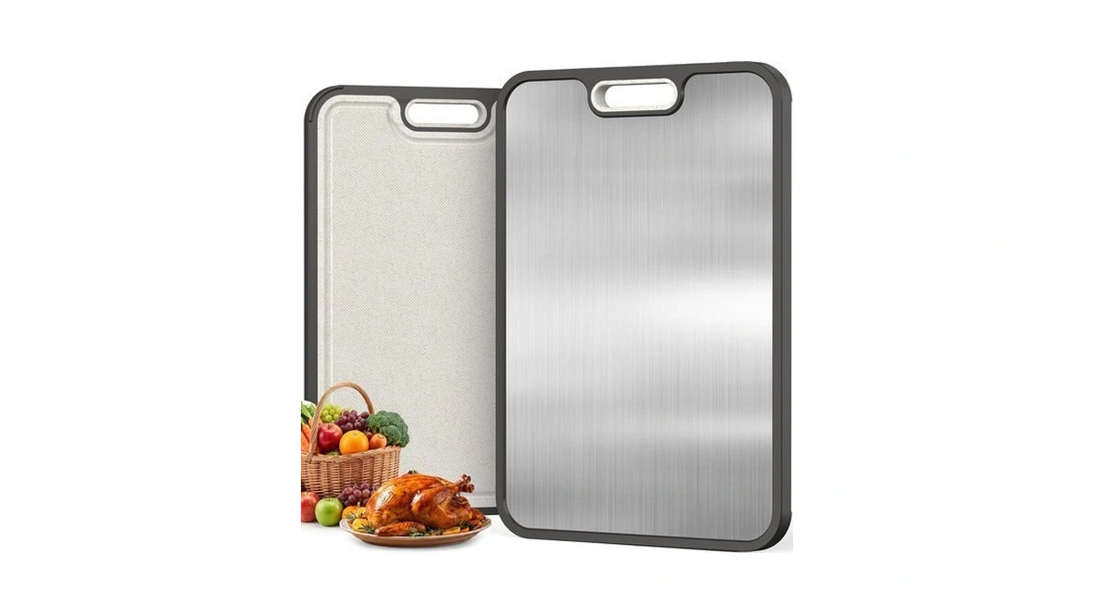 Titanium Cutting Board For Kitchen, Dual-sided Pure Titanium Surface &